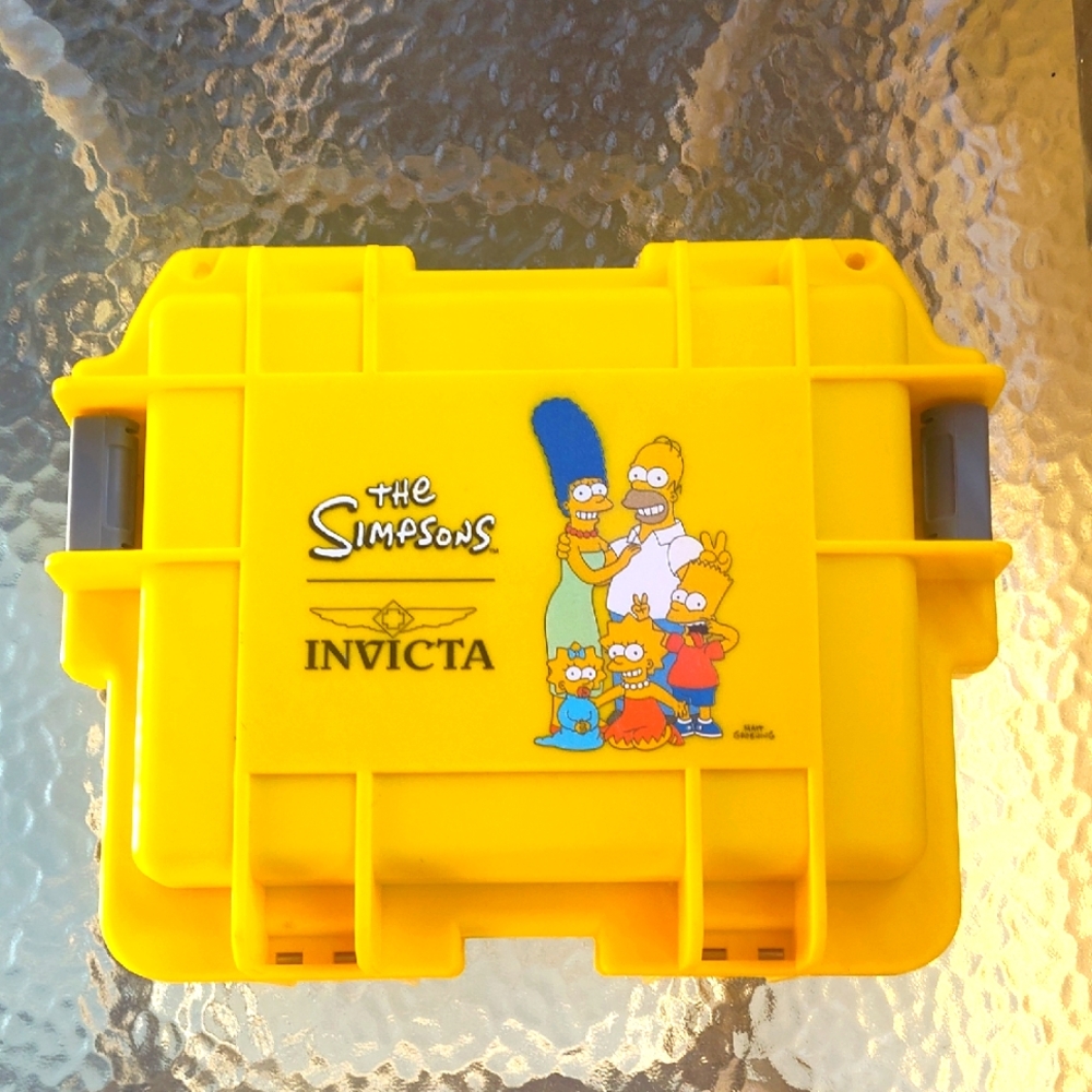 Simpsons Invicta 3-Slot Impact Watch Case The Simpsons Cartoon Yellow Rare